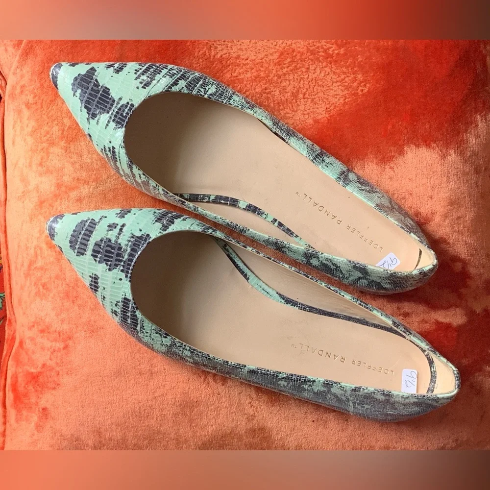 Loeffler Randall Green and Brown Patterned Flats - Picture 7 of 9